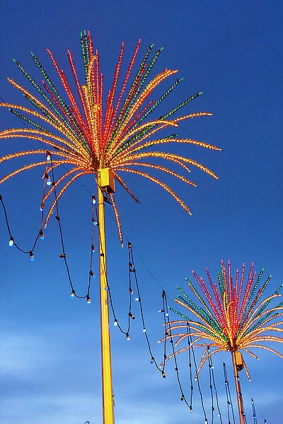 Kuala Lumpur, West Malaysia. Colorful lights looking like palm trees