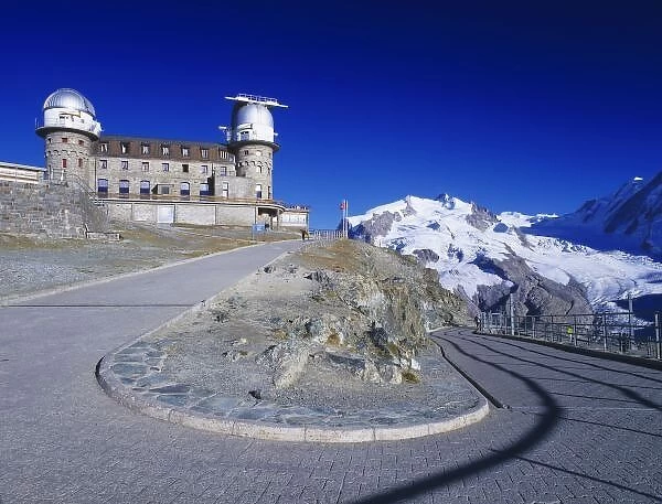 Kulm hotel and trail, Gornergrat, Zermatt, Swiss Alps, Switzerland