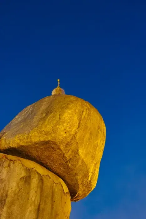 Framed Print : Kyaiktiyo Pagoda (Gold Rock) at sunset, a small pagoda built on the top of a granite Framed Print : Kyaiktiyo Pagoda (Gold Rock) at sunset, a small pagoda built on the top of a granite