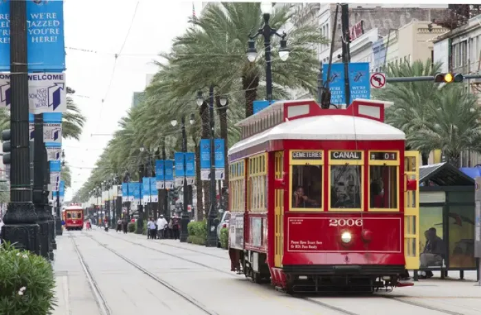 Framed Print : LA, New Orleans, Canal Street trolley Framed Print : LA, New Orleans, Canal Street trolley