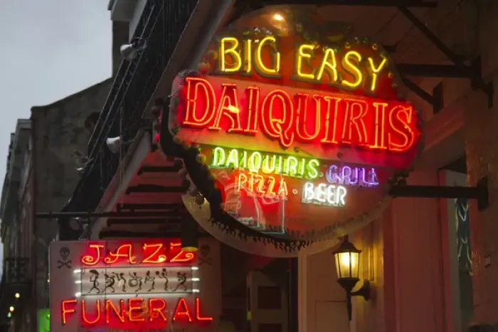 Framed Print : LA, New Orleans, French Quarter, neon signs on Bourbon Street Framed Print : LA, New Orleans, French Quarter, neon signs on Bourbon Street