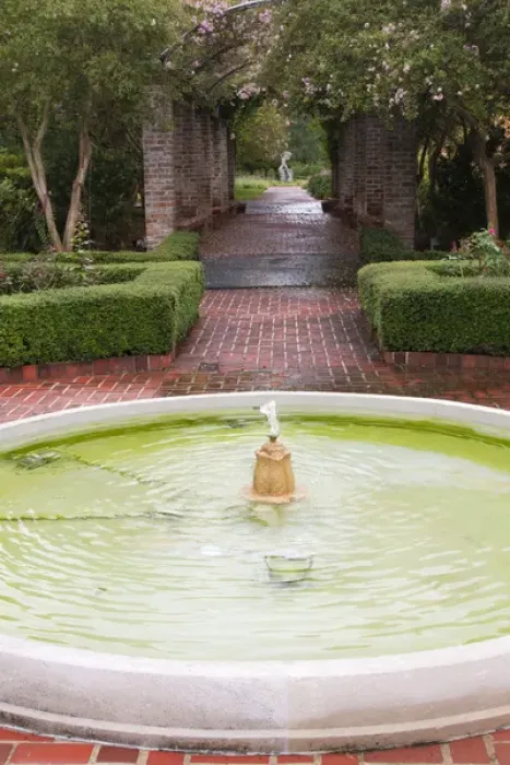 Framed Print : LA, New Orleans, New Orleans Botanical Garden, The Lord and Taylor Rose Garden with fountain Framed Print : LA, New Orleans, New Orleans Botanical Garden, The Lord and Taylor Rose Garden with fountain