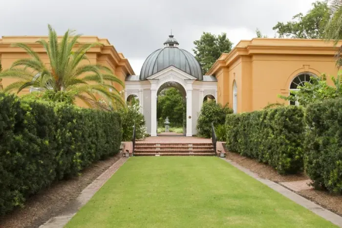 Framed Print : LA, New Orleans, New Orleans Botanical Garden, Entrance and Pavilion of the Two Sisters Framed Print : LA, New Orleans, New Orleans Botanical Garden, Entrance and Pavilion of the Two Sisters