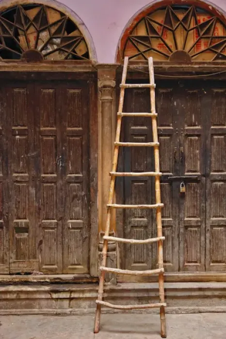 Framed Print : Ladder and doorways, Delhi, India