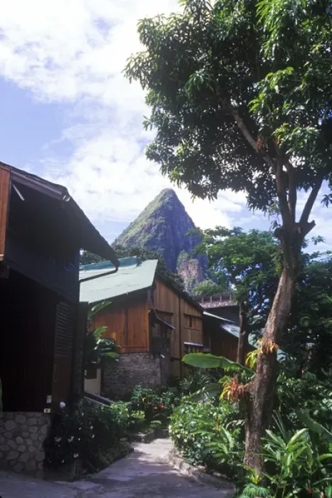 Framed Print : Ladera Resort, Petit Piton, Souffriere, St Lucia, Caribbean Framed Print : Ladera Resort, Petit Piton, Souffriere, St Lucia, Caribbean