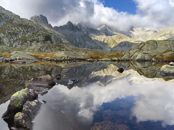 Lago Nero in the Presanella mountain range, Parco Naturale Adamello, Brenta, Trentino