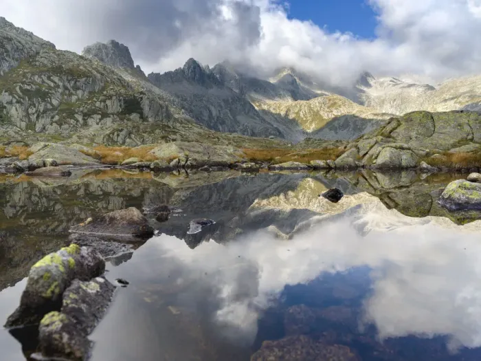Framed Print : Lago Nero in the Presanella mountain range, Parco Naturale Adamello, Brenta, Trentino
