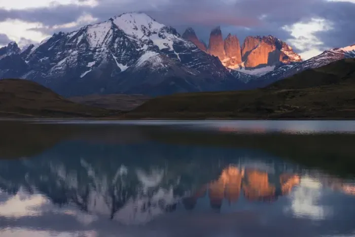Framed Print : Lago Pehoe with Horns of Torres del Paine in back, Torres del Paine National Park