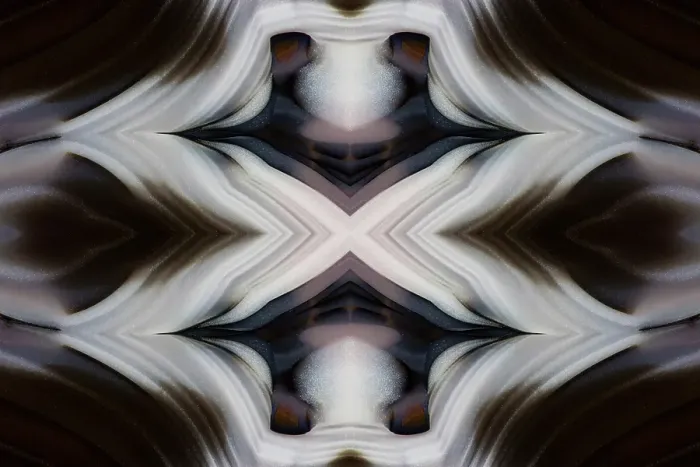 Framed Print : Laguna agate kaleidoscope repeating mirror-effect pattern