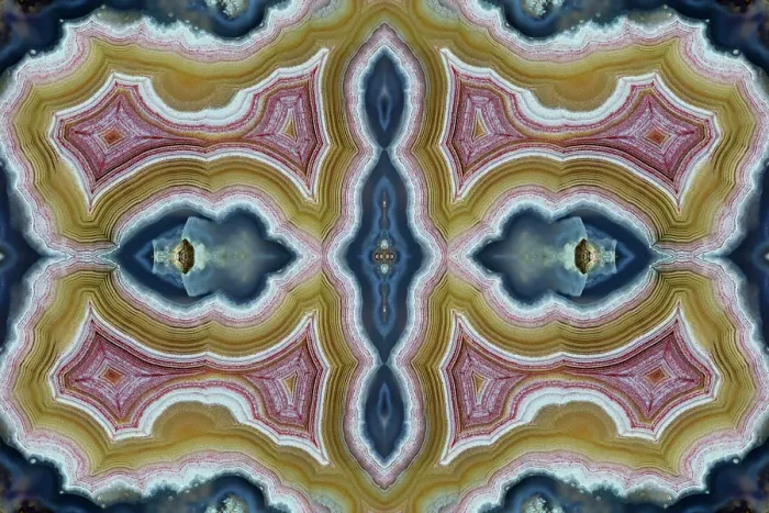 Framed Print : Laguna agate kaleidoscope repeating mirror-effect pattern Framed Print : Laguna agate kaleidoscope repeating mirror-effect pattern