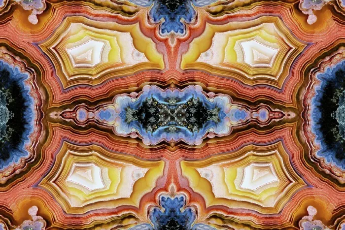 Framed Print : Laguna agate kaleidoscope repeating mirror-effect pattern Framed Print : Laguna agate kaleidoscope repeating mirror-effect pattern