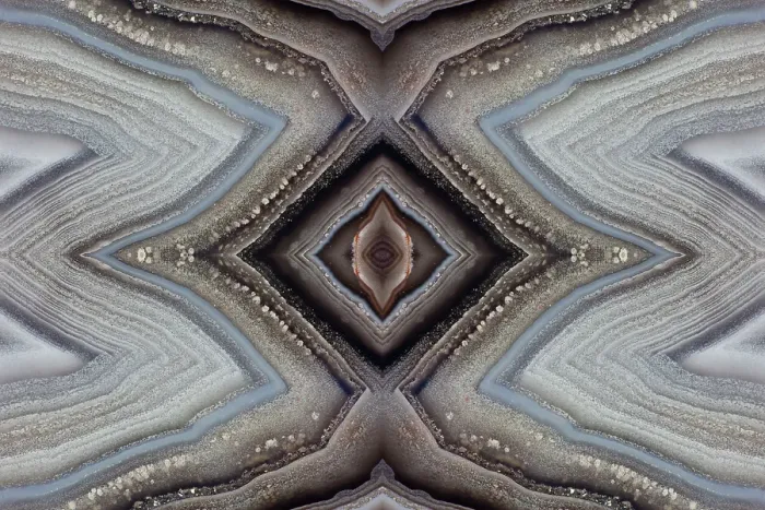 Framed Print : Laguna agate kaleidoscope repeating mirror-effect pattern