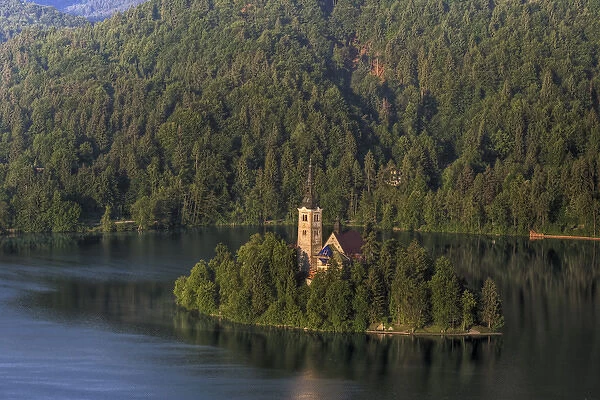 Lake Bled and the Assumption of Marys Pilgrimage Church, Bled Slovenia