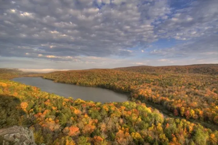Framed Print : The Lake of the Clouds in autumn at Porcupine Mountains Wilderness State Park in Framed Print : The Lake of the Clouds in autumn at Porcupine Mountains Wilderness State Park in