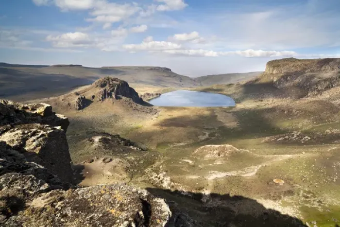 Framed Print : Lake Garba Guracha, which is an truly alpine lake, from Sanetti Plateau Framed Print : Lake Garba Guracha, which is an truly alpine lake, from Sanetti Plateau