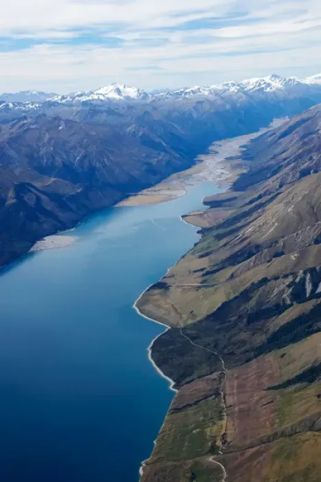 Framed Print : Lake Hawea and Hunter Valley, South Island, New Zealand - aerial Framed Print : Lake Hawea and Hunter Valley, South Island, New Zealand - aerial