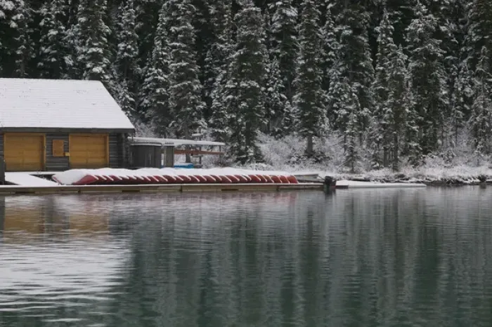 Framed Print : 02. Canada, Alberta, Banff National Park: LAKE LOUISE, Early Winter Lake Louise Boathouse Framed Print : 02. Canada, Alberta, Banff National Park: LAKE LOUISE, Early Winter Lake Louise Boathouse