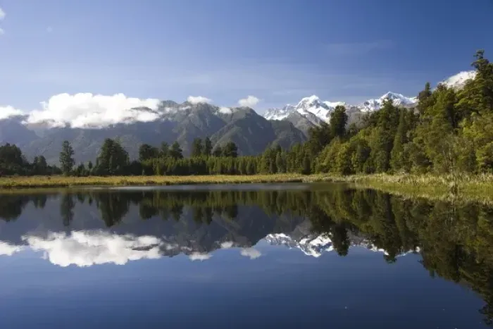 Framed Print : Lake Matheson, New Zealand. Lake Matheson. Non-existant early morning winds help Framed Print : Lake Matheson, New Zealand. Lake Matheson. Non-existant early morning winds help