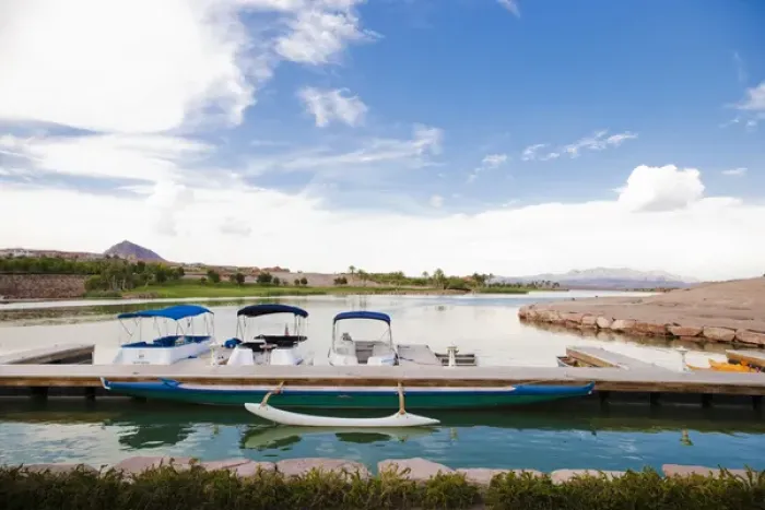 Framed Print : Lake Mead, Las Vegas, NV, USA - Rental boats on a waterway on a pleasant, sunny day Framed Print : Lake Mead, Las Vegas, NV, USA - Rental boats on a waterway on a pleasant, sunny day