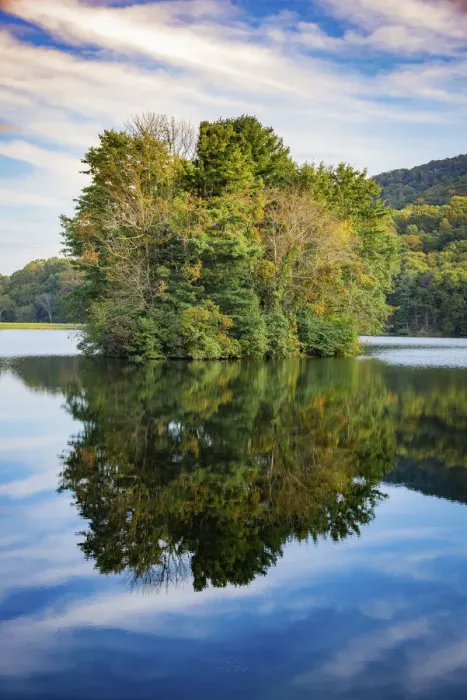 Framed Print : Lake reflections, Peaks Of Otter, Blue Ridge Parkway, Smoky Mountains, USA Framed Print : Lake reflections, Peaks Of Otter, Blue Ridge Parkway, Smoky Mountains, USA