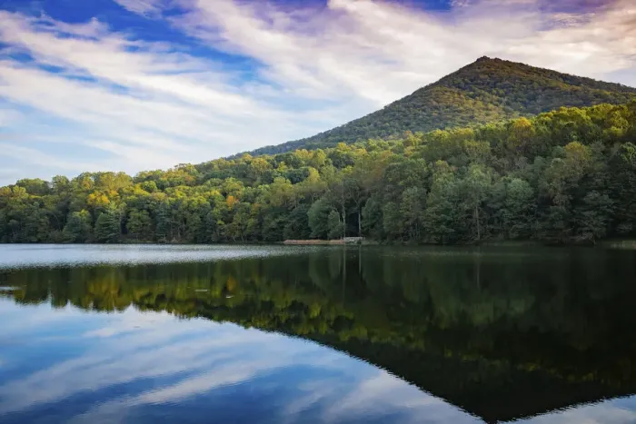 Framed Print : Lake reflections, Peaks Of Otter, Blue Ridge Parkway, Smoky Mountains, USA Framed Print : Lake reflections, Peaks Of Otter, Blue Ridge Parkway, Smoky Mountains, USA