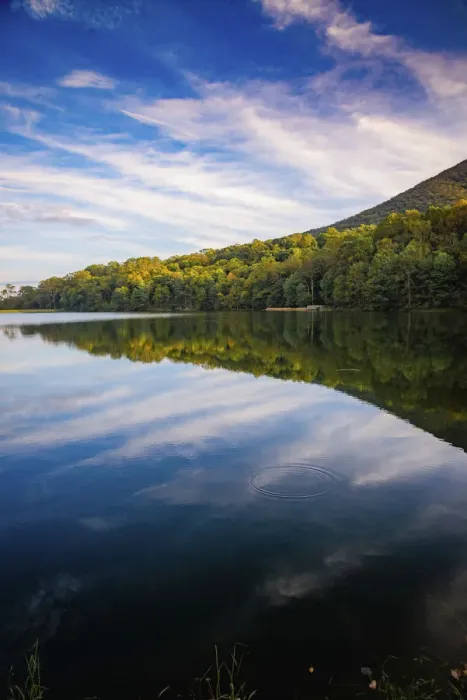 Framed Print : Lake reflections, Peaks Of Otter, Blue Ridge Parkway, Smoky Mountains, USA Framed Print : Lake reflections, Peaks Of Otter, Blue Ridge Parkway, Smoky Mountains, USA