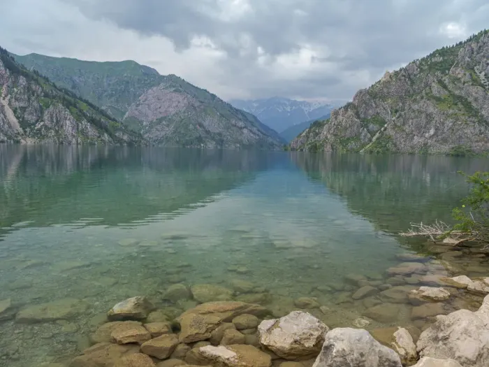 Framed Print : Lake Sary-Chelek in the nature reserve Sary-Chelek (Sary-Tschelek)