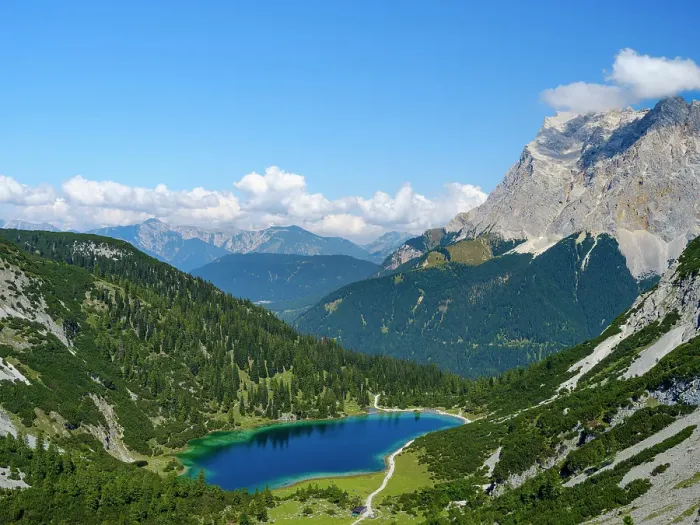 Framed Print : Lake Seeben See view towards Ammergau Alps, Wetterstein range and Mt. Zugspitze. Mieming mountain range near Ehrwald in Tyrol. Central Europe, Austria, Tyrol Framed Print : Lake Seeben See view towards Ammergau Alps, Wetterstein range and Mt. Zugspitze. Mieming mountain range near Ehrwald in Tyrol. Central Europe, Austria, Tyrol