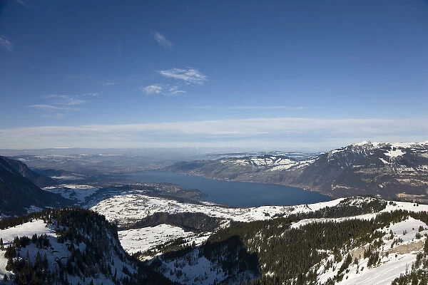 lake thun seen from mount Standflue towards north Europe, Central Europe, Switzerland