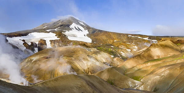Landscape in the geothermal area Hveradalir in the mountains Kerlingarfjoll in the