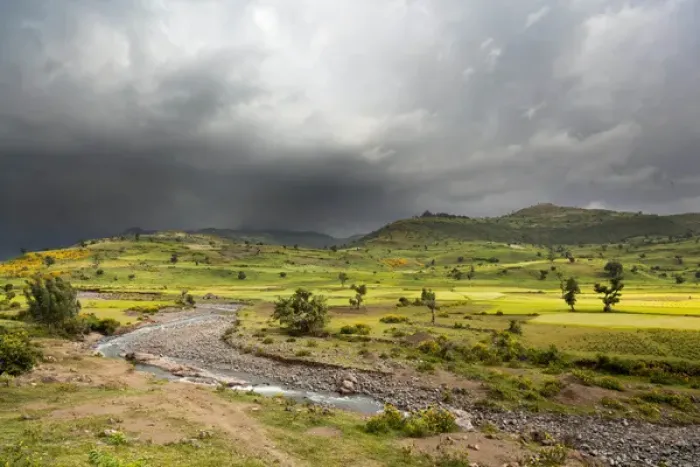 Framed Print : Landscape between Gonder and Lake Tana in Ethiopia, thunderstorm is approaching Framed Print : Landscape between Gonder and Lake Tana in Ethiopia, thunderstorm is approaching