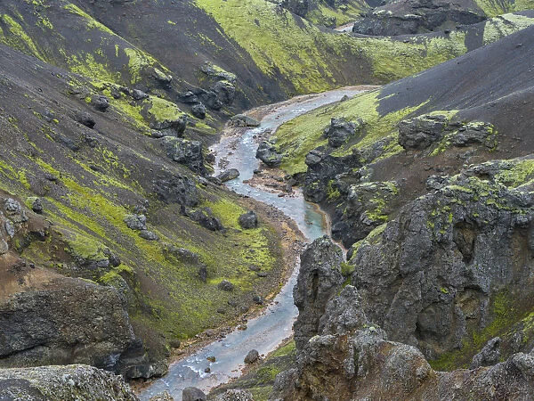 Landscape in the mountains of Kerlingafjoll in the highlands of Iceland