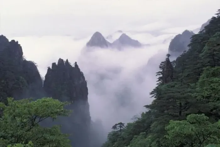 Framed Print : Landscape of Mt. Huangshan (Yellow Mountain) in mist, Anhui Province, China Framed Print : Landscape of Mt. Huangshan (Yellow Mountain) in mist, Anhui Province, China