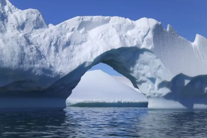 Framed Print : Landscape of naturally formed iceberg arch, American Palmer Station, Antarctica Framed Print : Landscape of naturally formed iceberg arch, American Palmer Station, Antarctica