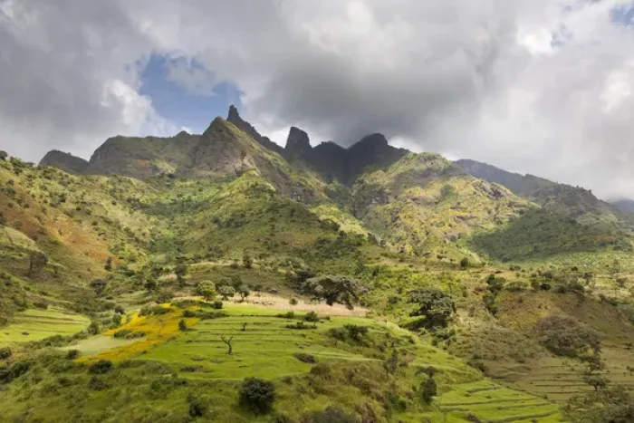 Framed Print : Landscape near the Escarpment of the Semien Mountains, Ethiopia Framed Print : Landscape near the Escarpment of the Semien Mountains, Ethiopia