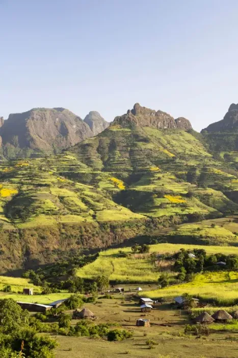 Framed Print : Landscape near the Escarpment of the Semien Mountains, Ethiopia Framed Print : Landscape near the Escarpment of the Semien Mountains, Ethiopia