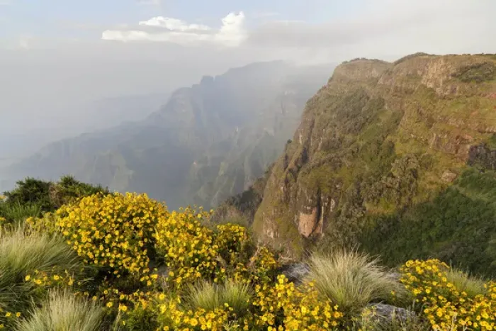 Framed Print : Landscape in the Semien Mountains National Park, Ethiopia
