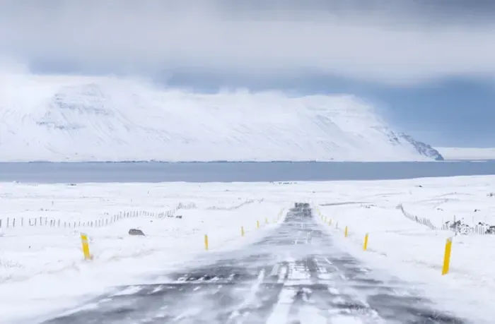 Framed Print : Landscape in Skagafjoerdur during winter, Iceland
