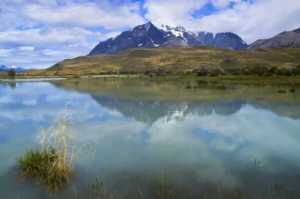 Landscape of Torres del Paine with Lago Pehoe, Patagonia, Chile
