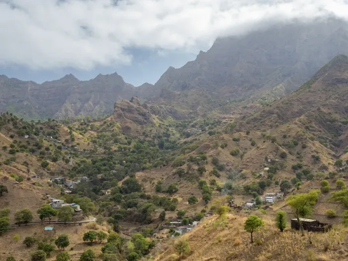 Framed Print : Landscape west of Assomada (Somada). Santiago Island, Cape Verde