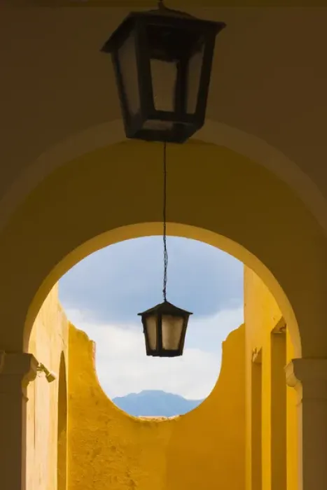 Framed Print : Lantern with arch gate, Trinidad, UNESCO World Heritage site, Cuba