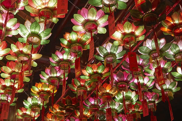 Lanterns in historic Pak Tai Temple (1863), Wan Chai, Hong Kong Island, Hong Kong, China