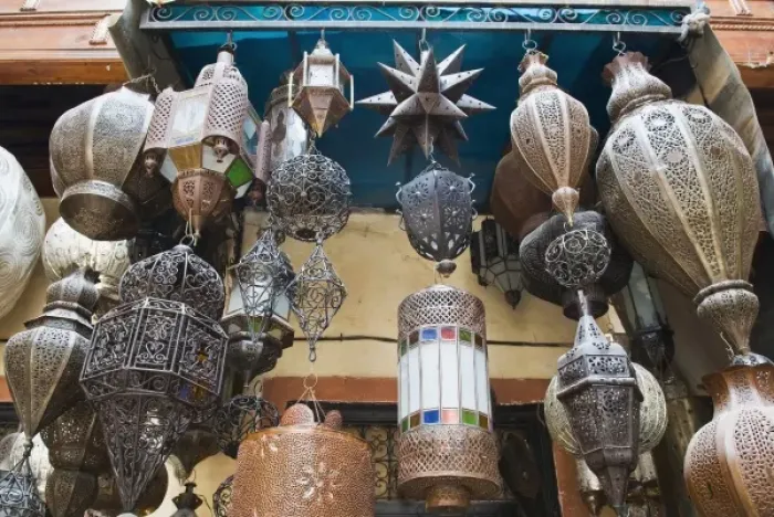 Framed Print : Lanterns for sale in the Souk, Marrakech (Marrakesh), Morocco, North Africa, Africa