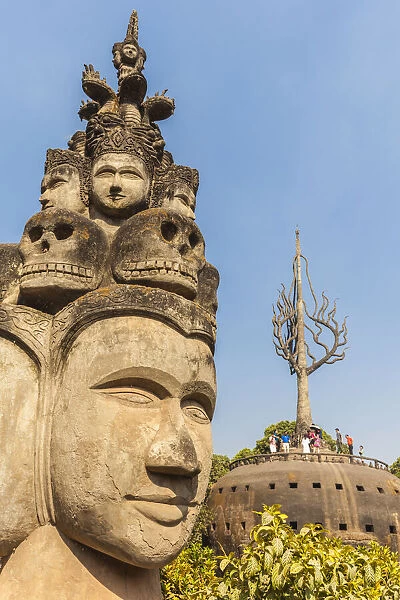 Laos, Vientiane. Xieng Khuan Buddha Park, statues of religious figures