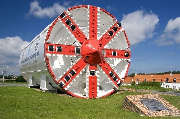 A large boring machine used to cut the tunnel for the Chunnel is now a monument to