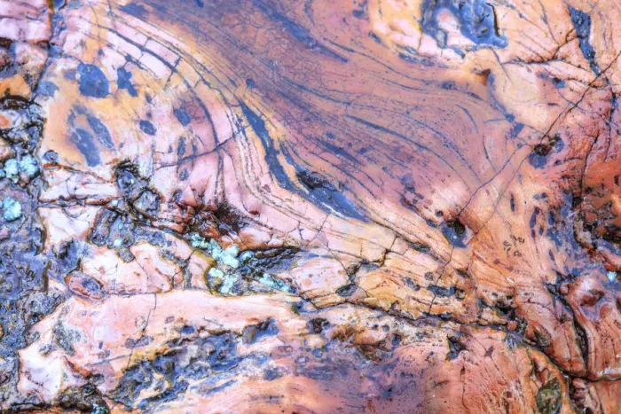 Framed Print : Large naturally polished rock with lichen, Lower Deschutes River, Central Oregon, USA