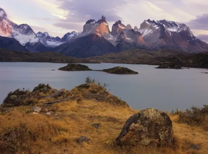 Framed Print : Las Cuernos and Lago Pehoe at sunrise Framed Print : Las Cuernos and Lago Pehoe at sunrise