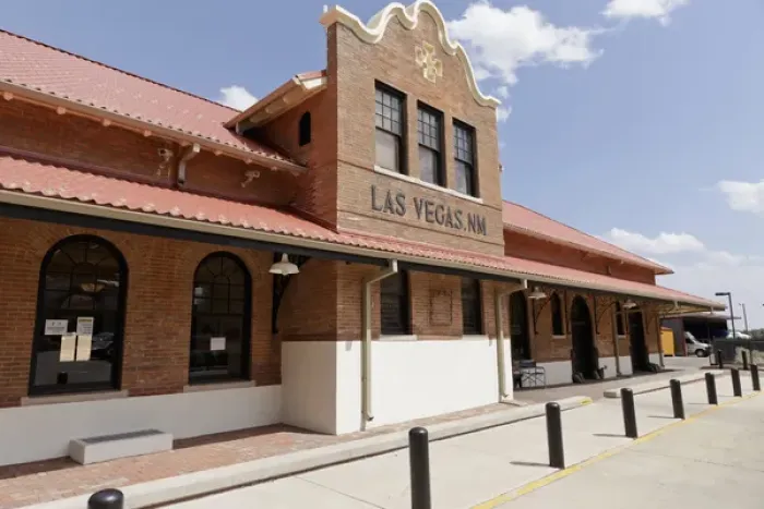 Framed Print : Las Vegas, New Mexico, United States. Train Station, California Mission Revival style Framed Print : Las Vegas, New Mexico, United States. Train Station, California Mission Revival style
