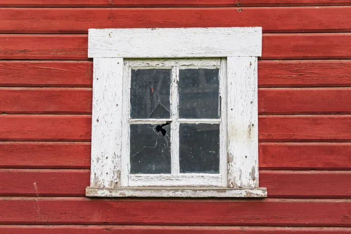 Framed Print : Latah, Washington State, USA. White framed window in a red barn Framed Print : Latah, Washington State, USA. White framed window in a red barn
