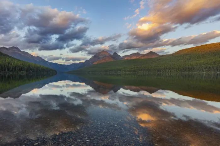 Framed Print : Late afternoon at Bowman Lake in Glacier National Park, Montana, USA Framed Print : Late afternoon at Bowman Lake in Glacier National Park, Montana, USA